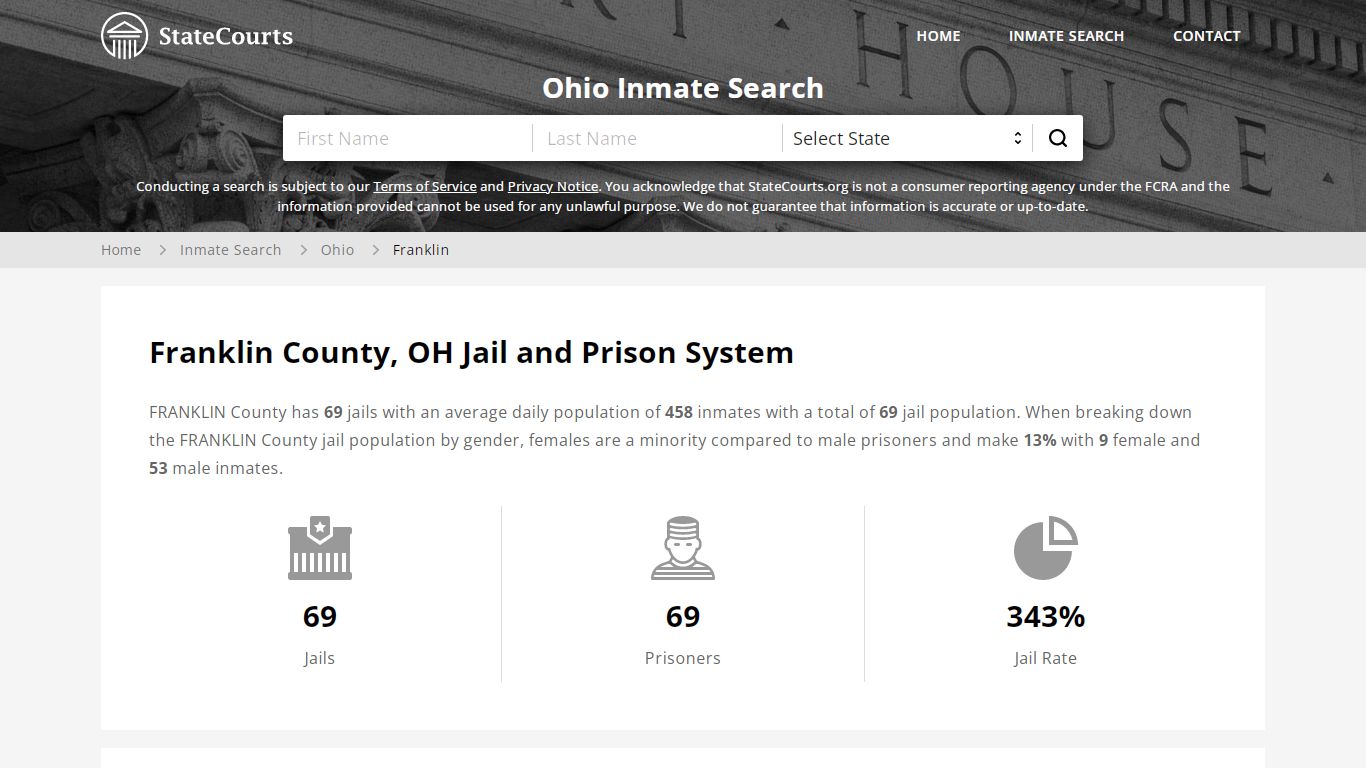 Franklin County, OH Inmate Search - StateCourts