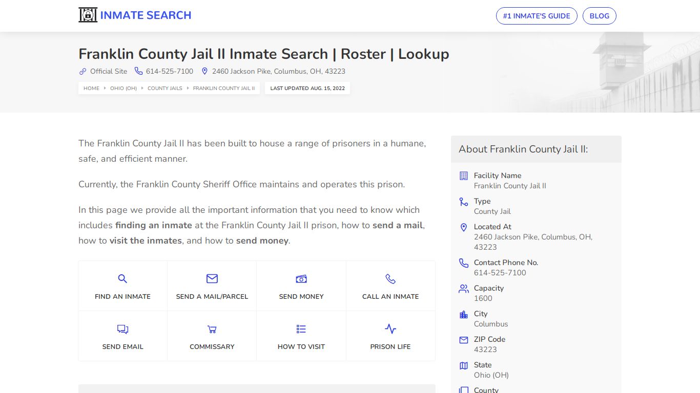 Franklin County Jail II Inmate Search | Roster | Lookup